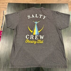 Salty Crew Men's “Chasing Tail” short-sleeve t-shirt charcoal gray Size XXL